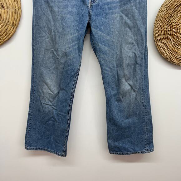 $128 Reformation Button Fly Jord Kick Flare Denim Jeans in Antigua Destroyed 31 - Picture 5 of 10